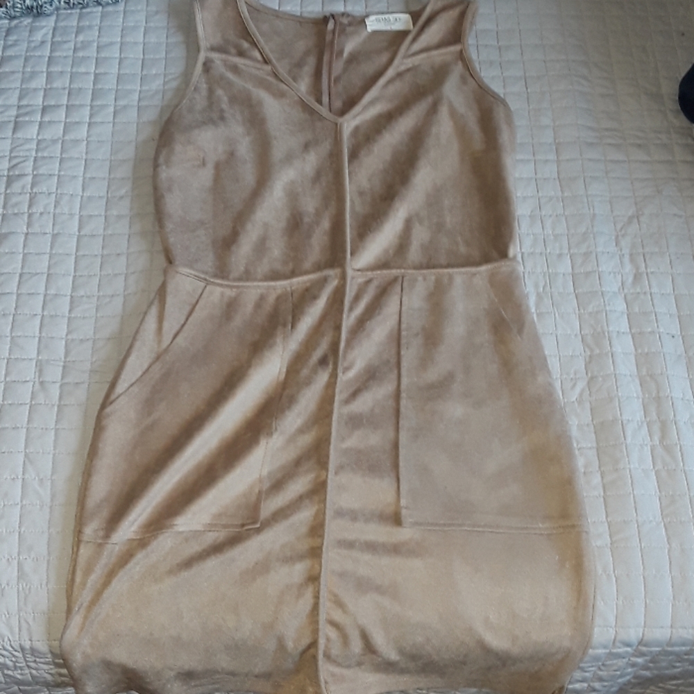Tan velvet dress